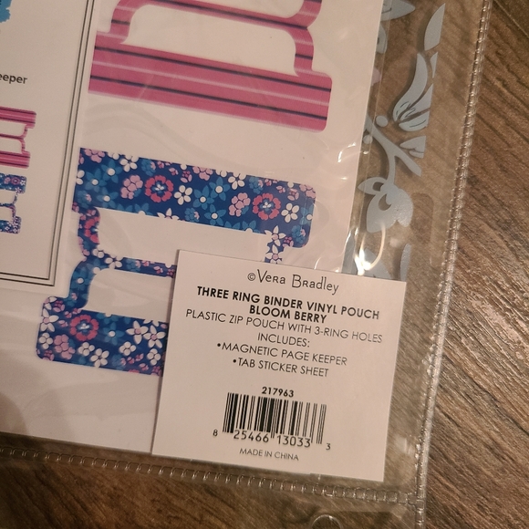 *SOLD* NEW Vera Bradley Bloom Berry Stationary Set Notebook Pen Cup Binder - Picture 14 of 16